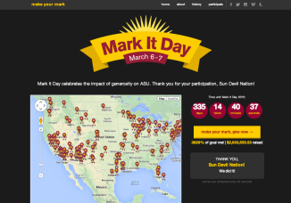 ASU's Mark It Day started with an attractive, engaging campaign home page.